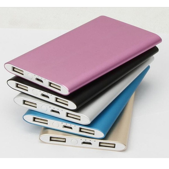 5000mAh Super Slim Metal Power Bank Ultra thin External Battery Pack Mobile USB Charger with