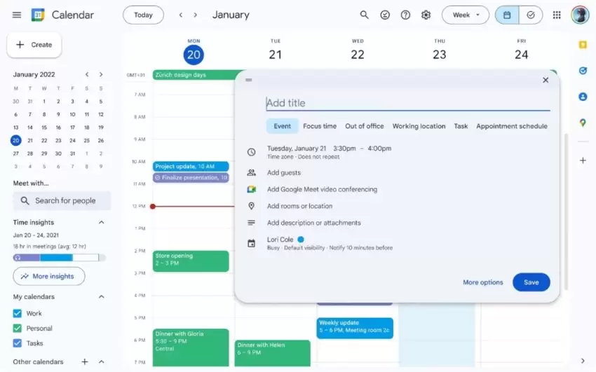 Google Calendar Yenileniyor: Karanlık Mod Artık Web’de